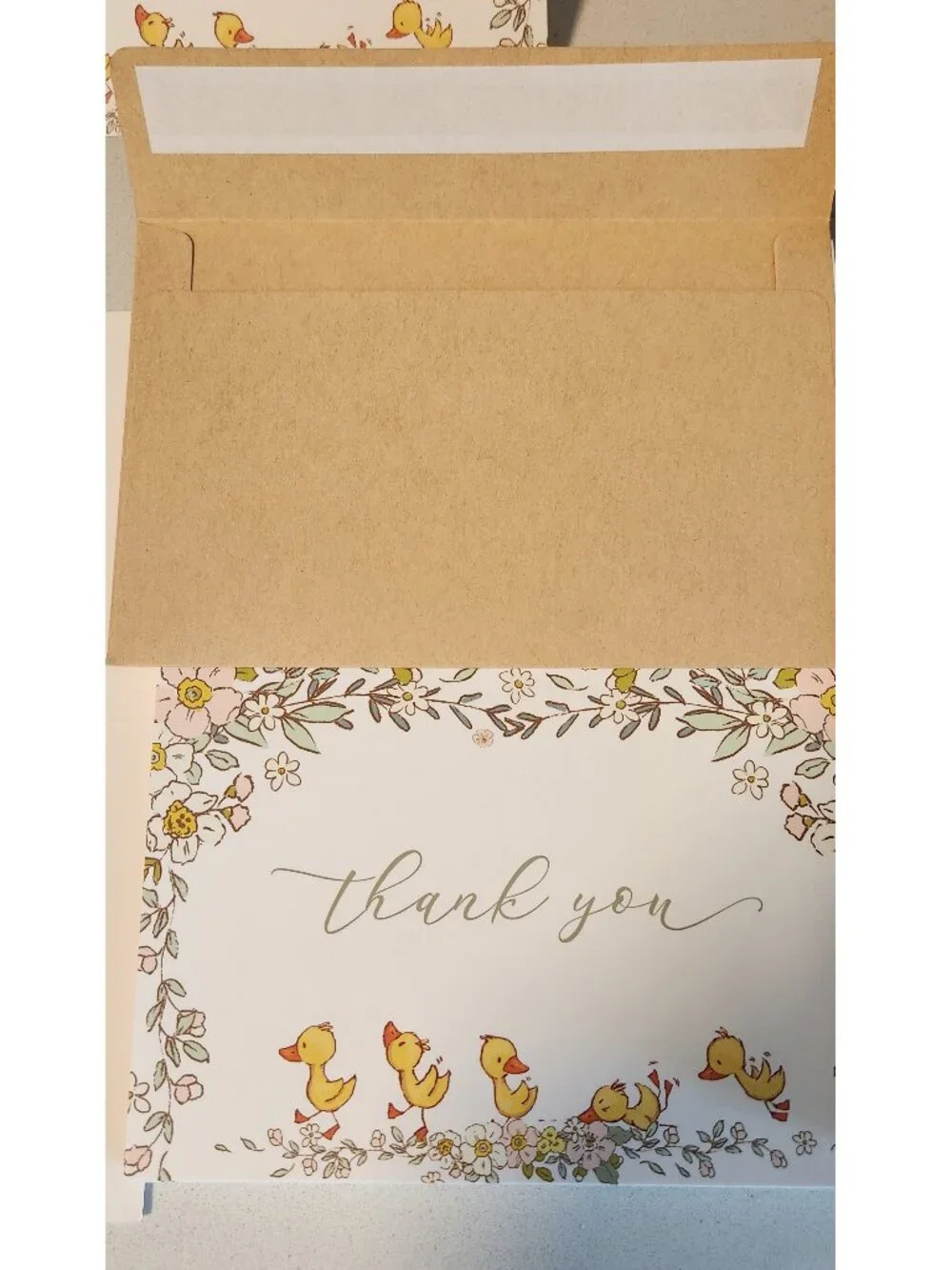 36 Baby Shower Thank You Cards and Envelopes - Ducklings - 4x6 - Picture 2 of 5